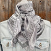 Silver Jacquard Wild Rag - - Broken horn