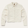 Stetson Women Cream Denim Crop Blouse - Broken horn