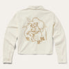 Stetson Women Cream Denim Crop Blouse - Broken horn