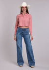 Roper Pink Cotton Cropped Blouse - Broken horn