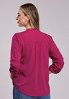 Roper Rasberry Poly Crepe Blouse - Broken horn