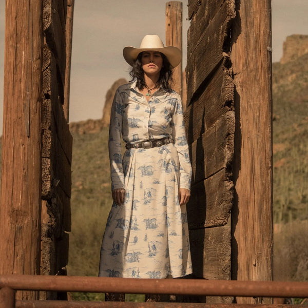 Stetson Indigo Trial Print Shirt - Broken horn