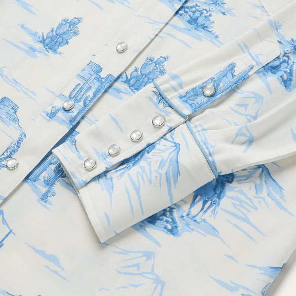 Stetson Indigo Trial Print Shirt - Broken horn