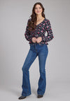 Roper Bronc Riders Printed Rayon - Broken horn
