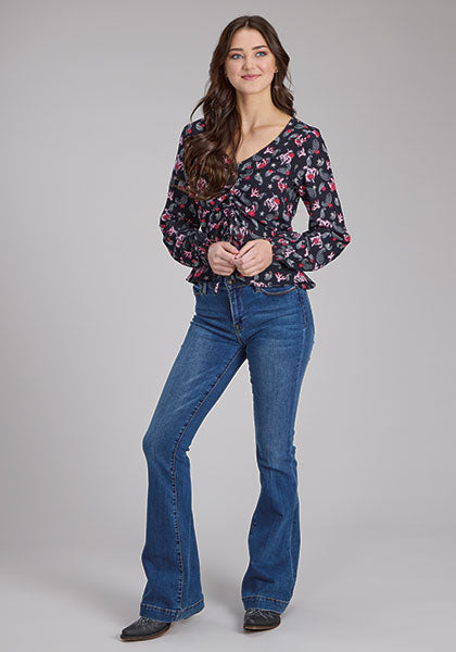Roper Bronc Riders Printed Rayon - Broken horn