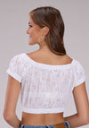 Roper Women White Eyelet Tube Top - Broken horn