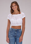 Roper Women White Eyelet Tube Top - Broken horn
