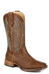 Roper Women's Brown Faux Leather Square Toe - Broken horn