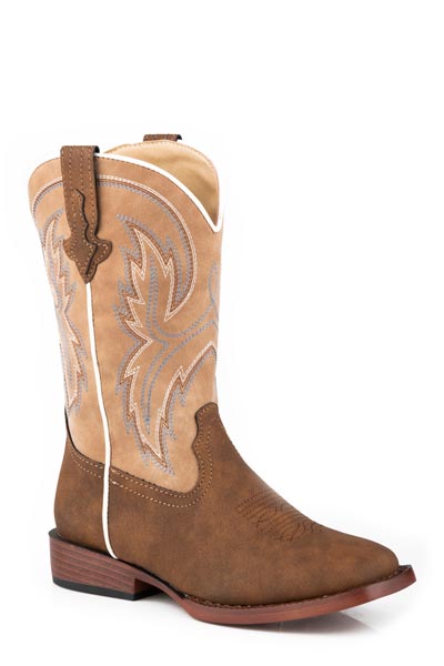 Roper Kid's Square Toe  Boot - Broken horn