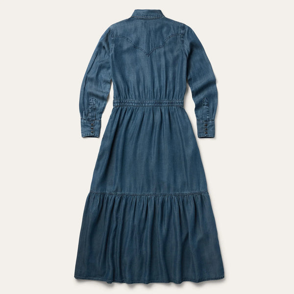 Stetson Western Denim Maxi Dress - Broken horn