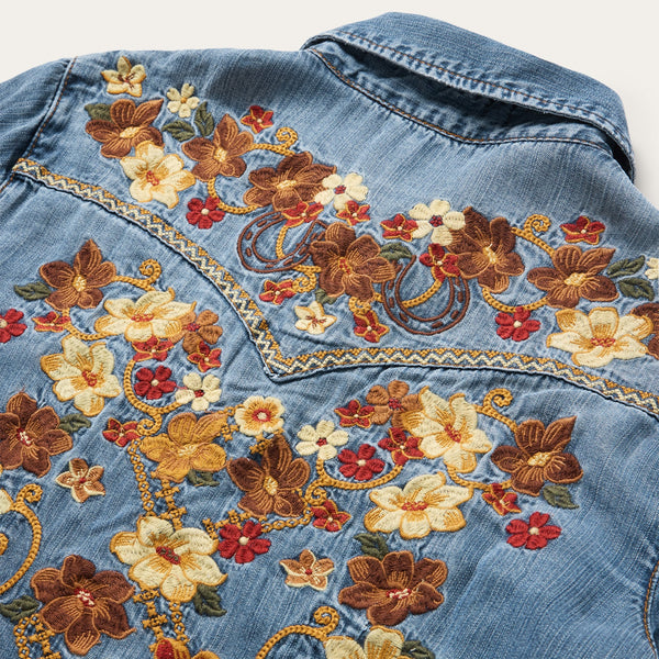Stetson Embroidered Western Shirt Dress - Broken horn