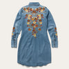Stetson Embroidered Western Shirt Dress - Broken horn