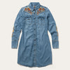 Stetson Embroidered Western Shirt Dress - Broken horn