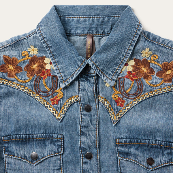 Stetson Embroidered Western Shirt Dress - Broken horn
