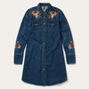 Stetson Embroidered Western Shirt Dress - Broken horn