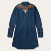 Stetson Embroidered Western Shirt Dress - Broken horn