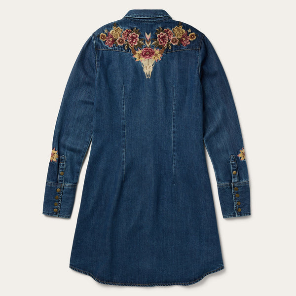 Stetson Embroidered Western Shirt Dress - Broken horn