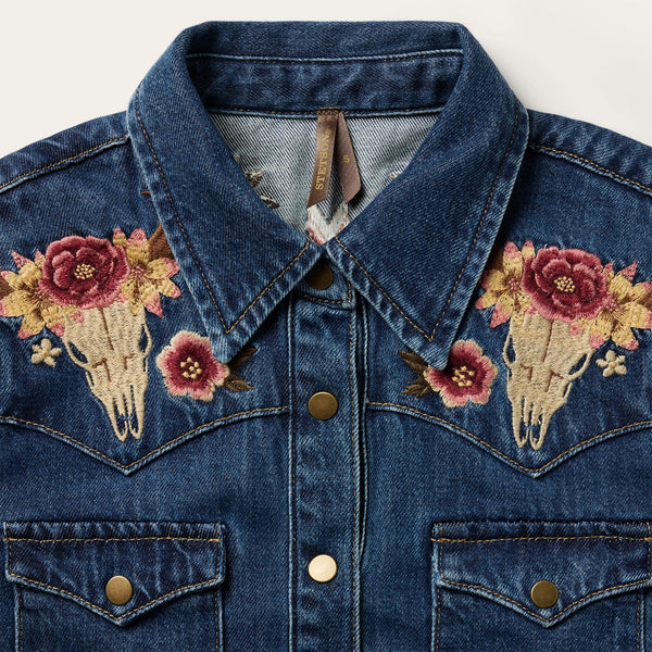 Stetson Embroidered Western Shirt Dress - Broken horn
