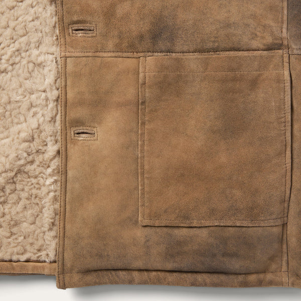 Stetson Antique Suede Shearling Jacket - Broken horn