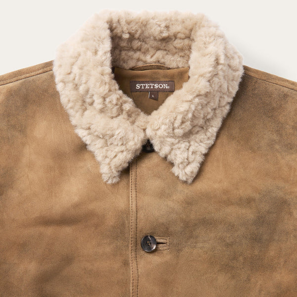 Stetson Antique Suede Shearling Jacket - Broken horn