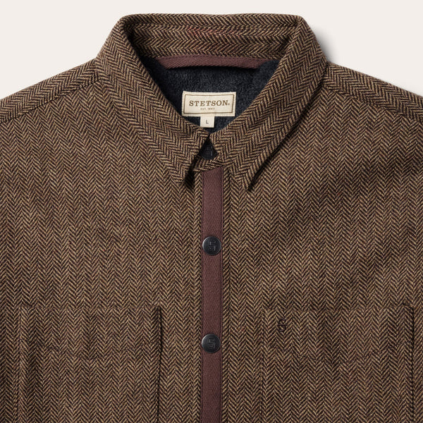 Stetson Men Herringbone Shirt Jacket - Broken horn