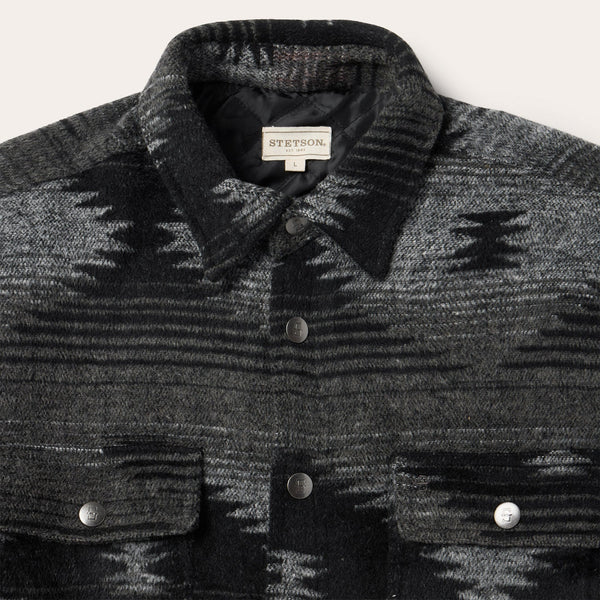 Stetson Men Southwestern Flannel Jacket - Broken horn