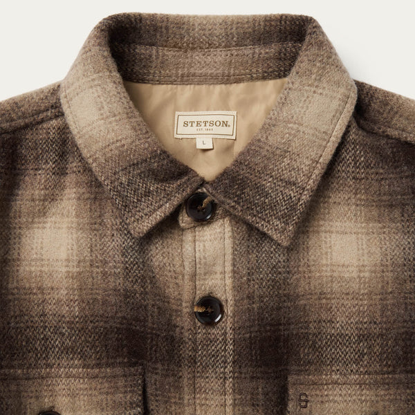 Stetson Wool Plaid Shirt Jacket - Broken horn