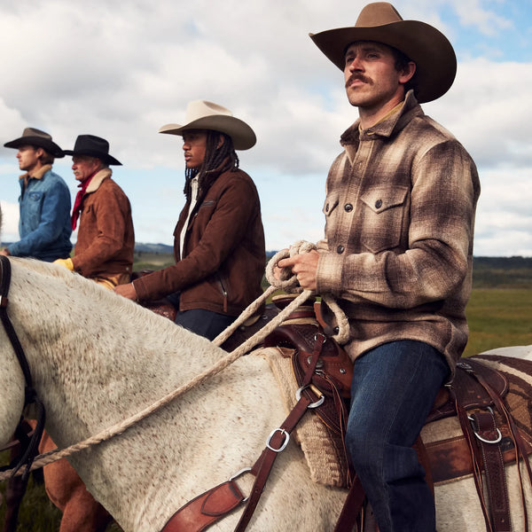 Stetson Wool Plaid Shirt Jacket - Broken horn