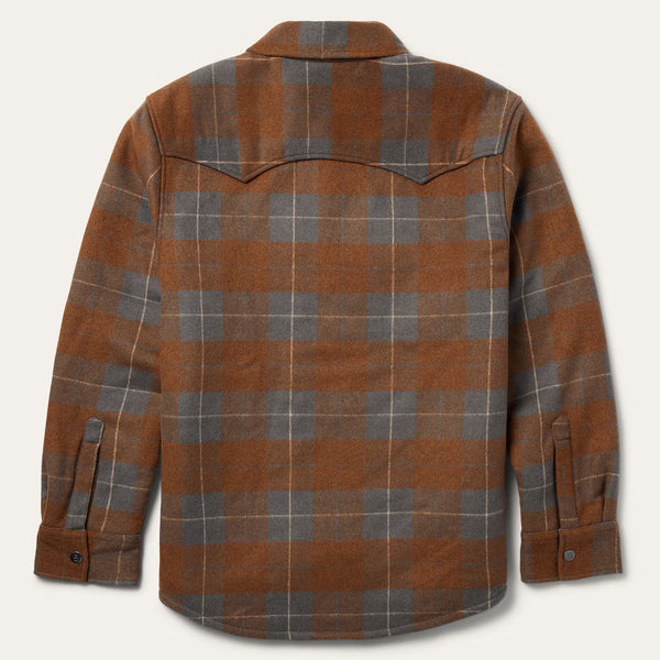 Stetson Men Plaid Western Shirt Jacket - Broken horn