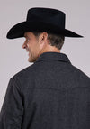Stetson Men Wool Blend Charcoal Jacket - Broken horn