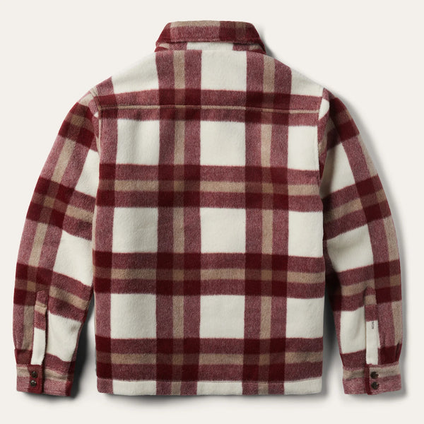 Stetson Mens Outerwear Lined Jacket Plaid Wool Blend Red - Broken horn
