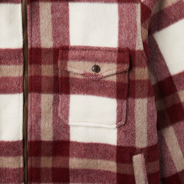 Stetson Mens Outerwear Lined Jacket Plaid Wool Blend Red - Broken horn