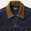 Stetson Suede Collar Raw Denim Jacket - Broken horn