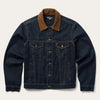 Stetson Suede Collar Raw Denim Jacket - Broken horn