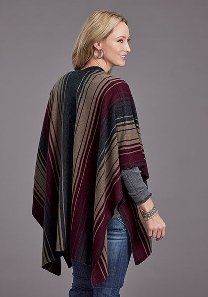 Stetson Women Ombre Sweater Wrap Poncho - Broken horn