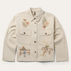 Steson Women Embroidered Canvas Utility Jacket - Broken horn