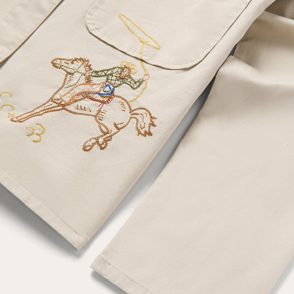 Steson Women Embroidered Canvas Utility Jacket - Broken horn