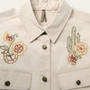 Steson Women Embroidered Canvas Utility Jacket - Broken horn