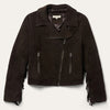 Steson Women Suede Fringe Motorcycle Jacket - Broken horn