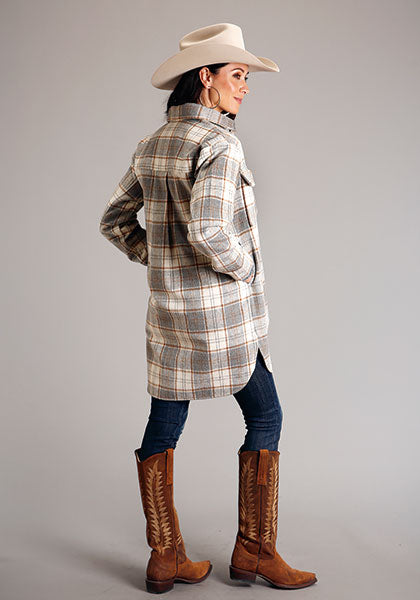 Stetson Womens Novelty Solid Neutral Plaid Oversized - Broken horn
