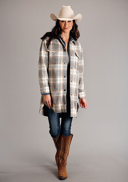 Stetson Womens Novelty Solid Neutral Plaid Oversized - Broken horn