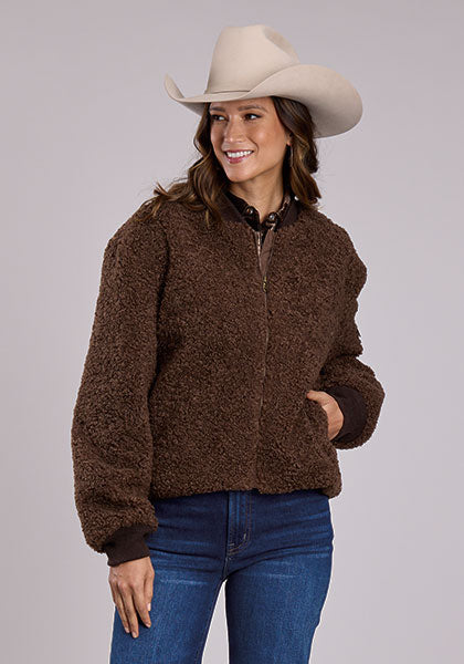 Stetson Fuzzy "Teddy Bear" Bomber Jacket - Broken horn