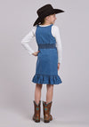 Roper Girl's Dark Blue Denim Tank Dress - Broken horn