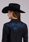 Stetson Black Rayon Western Shirt - Broken horn