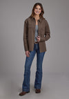 Roper Women Oversized Western Shirt Jacket - Broken horn