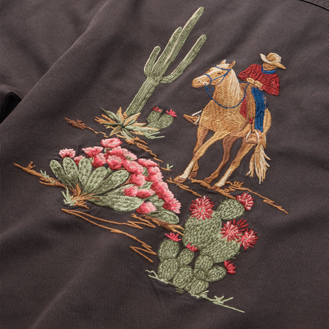Stetson Desert Scene Embroidered Western Shirt - Broken horn