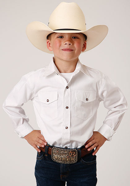 Roper Boys Solid Western Snap - Broken horn