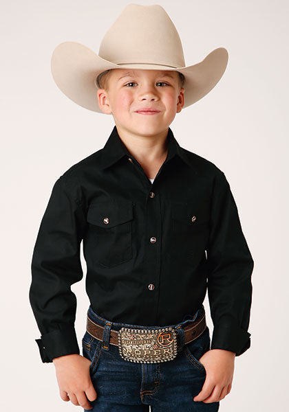 Roper Boys Solid Western Snap - Broken horn