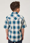 Roper Boy Performance Snap Plaid - Broken horn