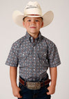 Roper Boy's All Over Print Silver Foulard - Grey - Broken horn